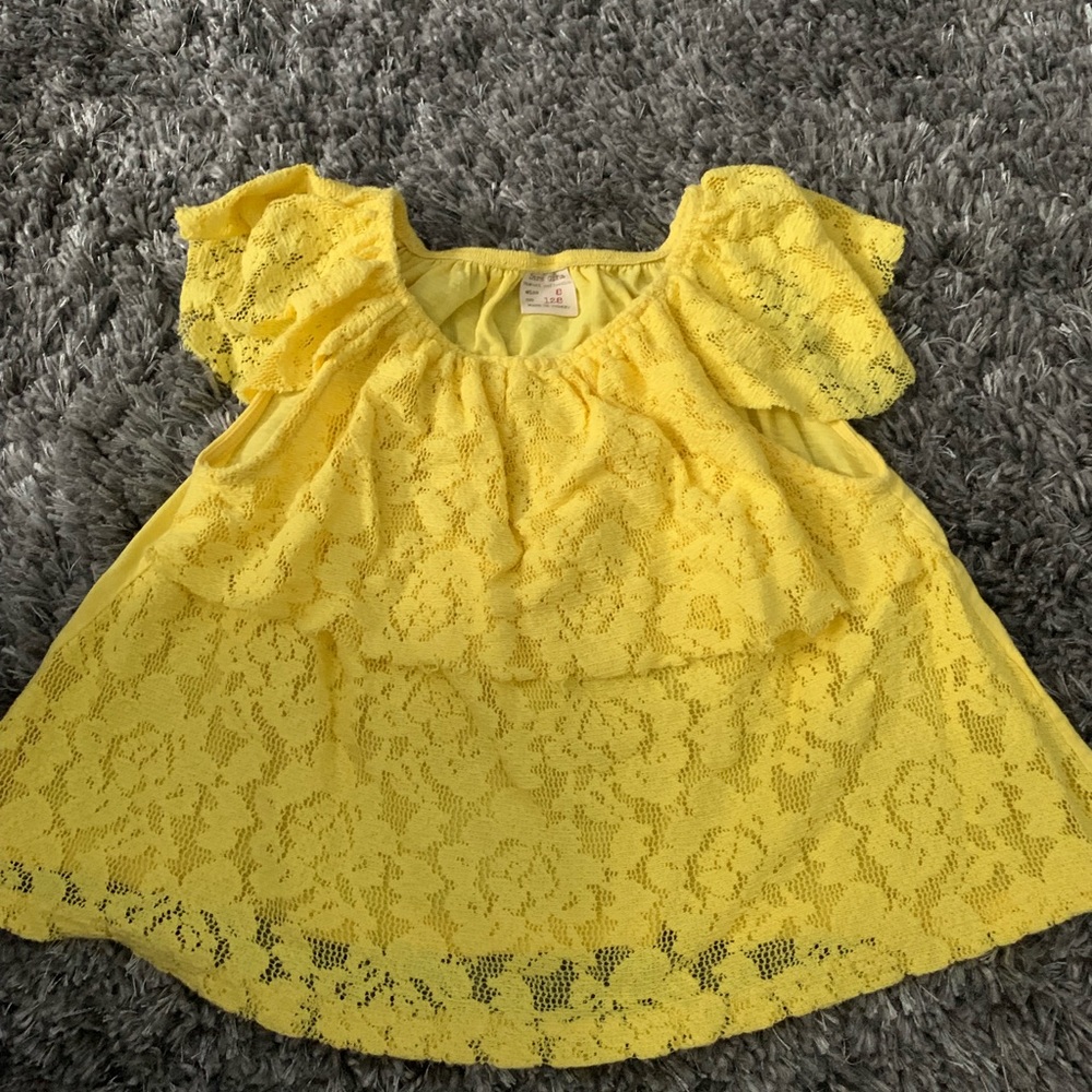 Zara Girls Yellow Lace Summer Top – Gently Used ☀️